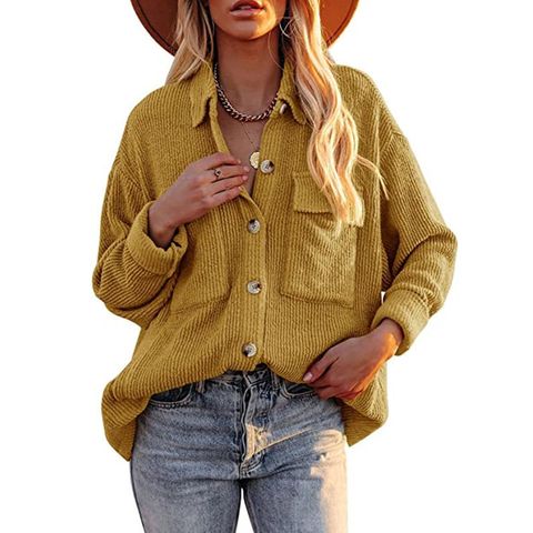Women's Blouse Long Sleeve Blouses Pocket Casual Solid Color
