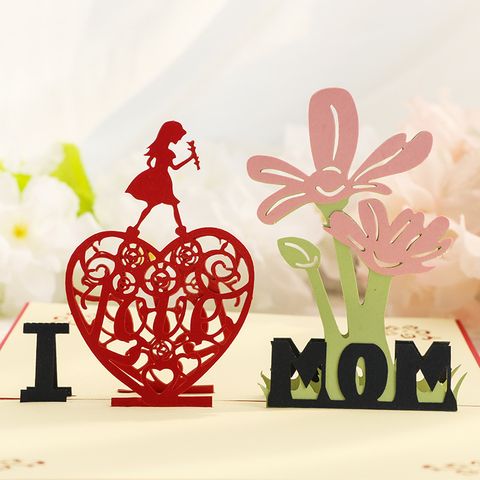 Mother'S Day Simple Style Heart Shape Paper Daily Date Festival Card