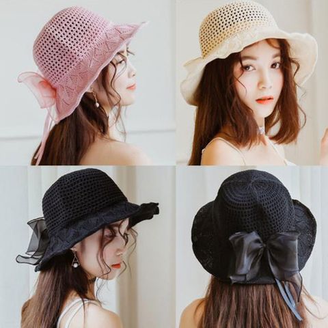 Women's Sweet Bow Knot Ruffles Sun Hat