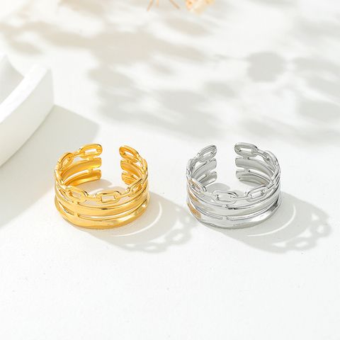 Stainless Steel Vintage Style Solid Color Rings