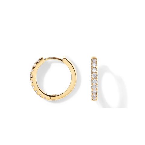 1 Pair Elegant Simple Style Circle Copper Zircon K Gold Plated Hoop Earrings