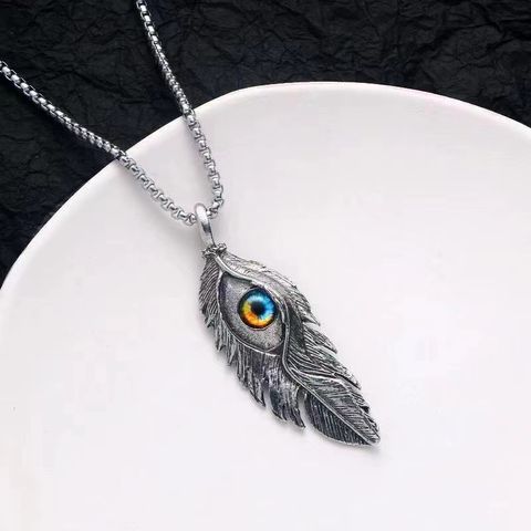 Casual Hip-Hop Feather 304 Stainless Steel Unisex Pendant Necklace