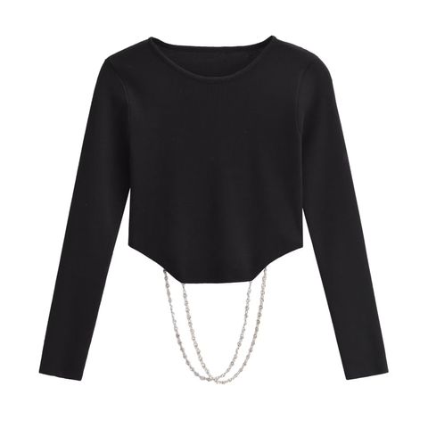 Women's Knitwear Long Sleeve Sweaters & Cardigans Backless Streetwear Solid Color