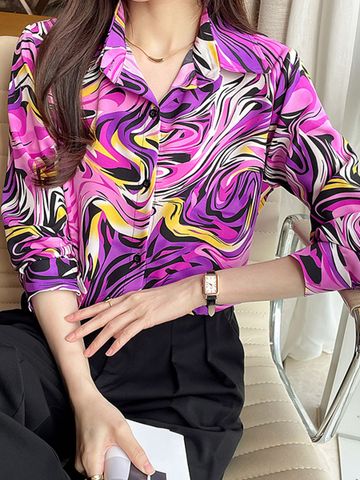 Women's Blouse Long Sleeve Blouses Vacation Printing