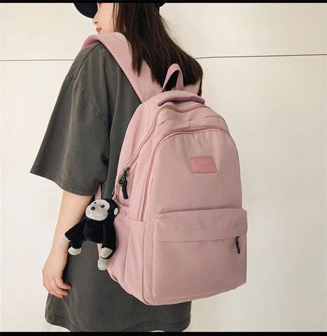 Solid Color Casual Daily Sports School Backpack