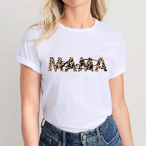 Women's T-shirt Short Sleeve T-Shirts Printing Elegant MAMA Streetwear Letter
