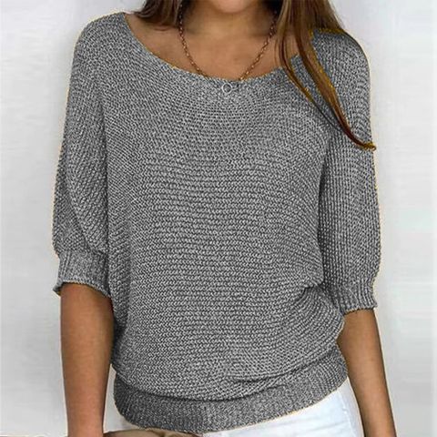 Women's T-shirt 3/4 Length Sleeve Sweaters & Cardigans Vacation Solid Color