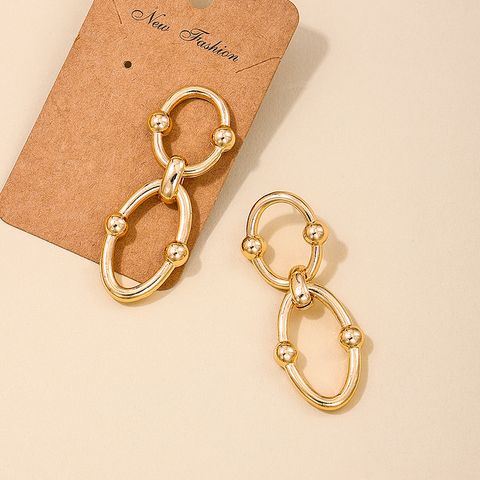 1 Pair Nordic Style Simple Style Double Ring Alloy Drop Earrings