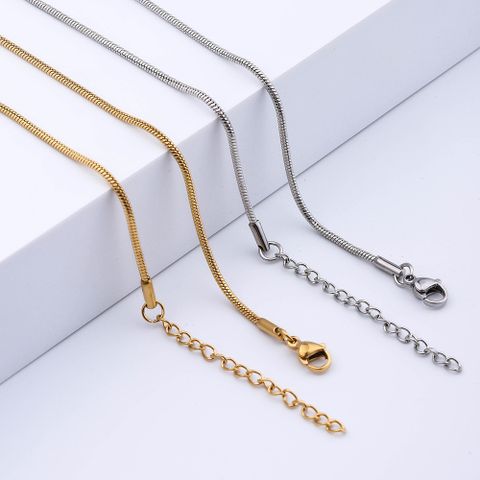 Titanium Steel Basic Simple Style Solid Color Plating Necklace