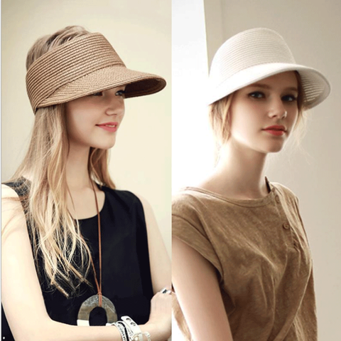 Women's Simple Style Solid Color Crimping Sun Hat