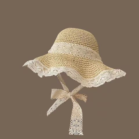 Women's Vacation Bow Knot Ruffles Sun Hat