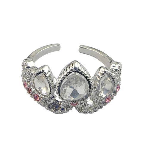 Retro Crown Alloy Artificial Diamond Unisex Rings Necklace