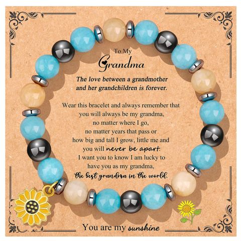 Ethnic Style Geometric Sunflower Natural Stone Beaded Bracelets 1 Piece