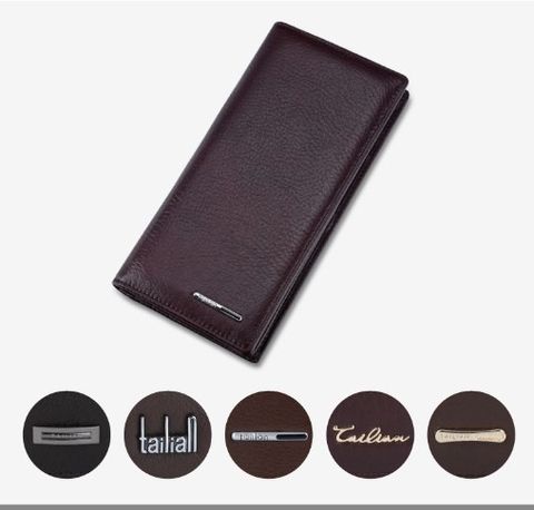Men's Solid Color Leather Magnetic Buckle Card Holder