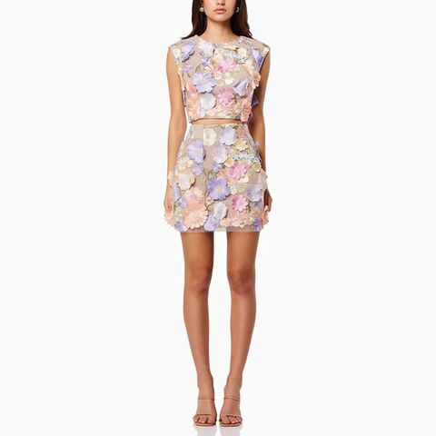 Daily Women's Elegant Flower Spandex Polyester Skirt Sets Skirt Sets