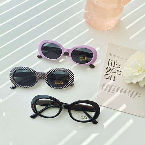 Casual Cute Vacation Solid Color Pc Resin Oval Frame Full Frame Women's Sunglasses