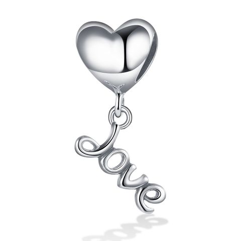 1 Piece Sterling Silver Rhodium Plated Heart Shape Polished Pendant