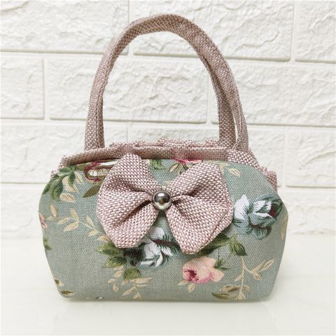 Women's Small All Seasons Canvas Flower Fashion Dumpling Shape Zipper Handbag