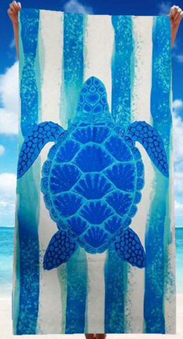 Vacation Tortoise Color Block Superfine Fiber Beach Towel