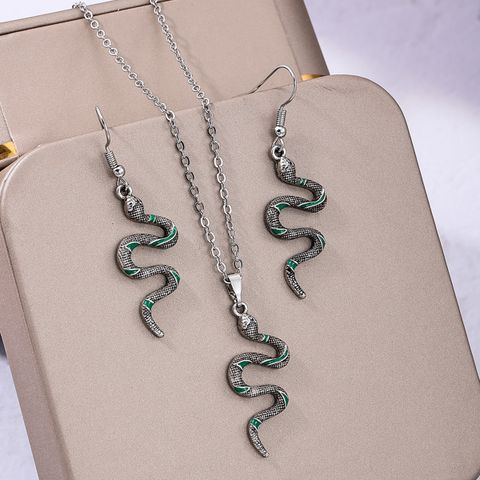 Hip-Hop Cool Style Snake Alloy Women's Jewelry Set