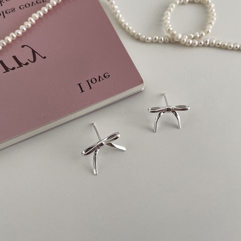 IG Style Bow Knot Metal Women's Ear Studs 1 Pair
