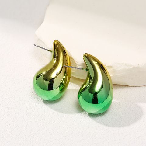 Casual Simple Style Water Droplets CCB Polishing Women's Ear Studs 1 Pair