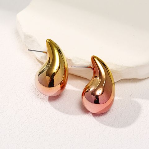 Casual Simple Style Water Droplets CCB Polishing Women's Ear Studs 1 Pair