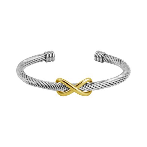 Stainless Steel Casual Simple Style Infinity Plating Bangle