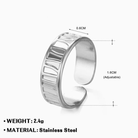 IG Style Simple Style Geometric Stainless Steel Hollow Out Open Rings 1 Piece
