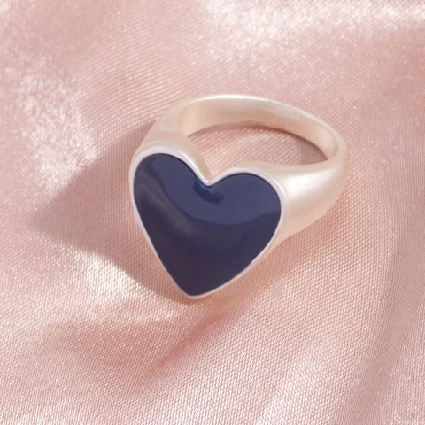 Wholesale Jewelry Casual Simple Style Heart Shape Alloy Enamel Plating Rings