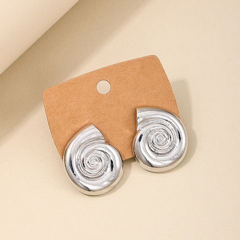 Simple Style Spiral Zinc Alloy Plating Women's Ear Studs 1 Pair