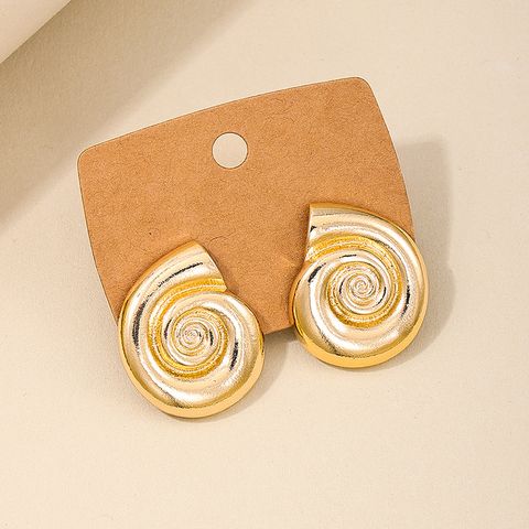 Simple Style Spiral Zinc Alloy Plating Women's Ear Studs 1 Pair