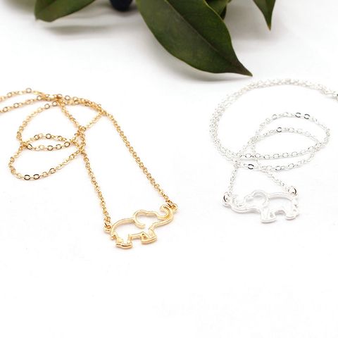 IG Style Cute Elephant Alloy Plating Hollow Out Women's Necklace