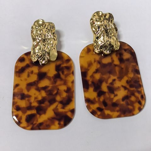 1 Pair Vintage Style Baroque Style Oversized Leopard Arylic Alloy Gold Plated Drop Earrings