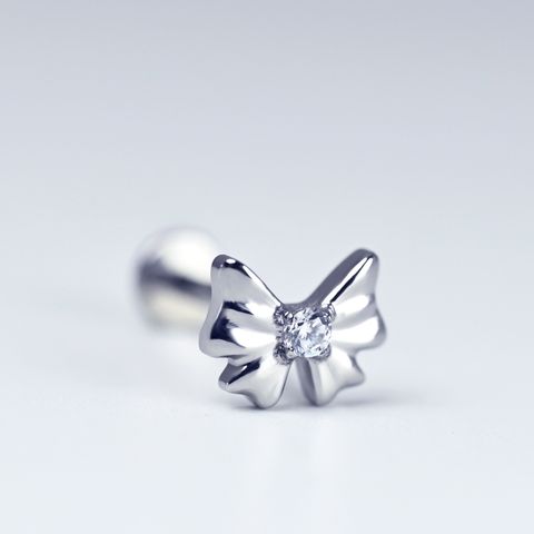1 Piece Lip Rings Elegant Luxurious Shiny Starfish Butterfly Pure Titanium Inlay Zircon Lip Rings