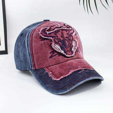 Unisex Hip-Hop Animal Patch Curved Eaves Ivy Cap