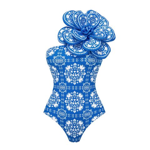 Women's Ethnic Style French Style Roman Style Digital Printing Flowers One Piece Swimwear