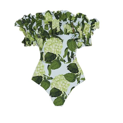 Women's Leaf Lotus 2 Pieces Set Bikinis Swimwear