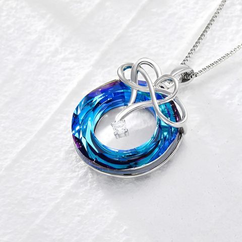 Sterling Silver Elegant Geometric Circle Heart Shape Plating Pendant Necklace