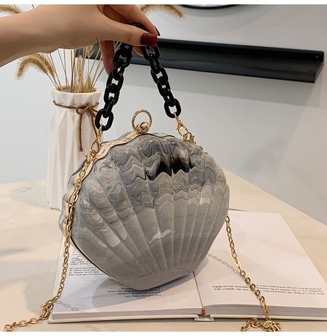 Women's Small Arylic Waves Cute Lock Clasp Dome Bag