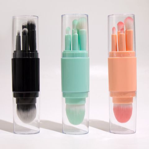 Simple Style Light Green Pink Black Artificial Fiber Plastic Handgrip Makeup Brushes 1 Set