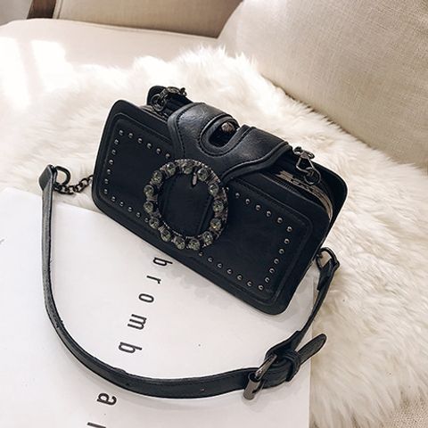 Women's Small Pu Leather Solid Color Streetwear Magnetic Buckle Crossbody Bag