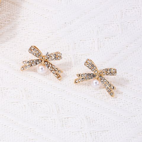 1 Pair Sweet Bow Knot Alloy Ear Studs