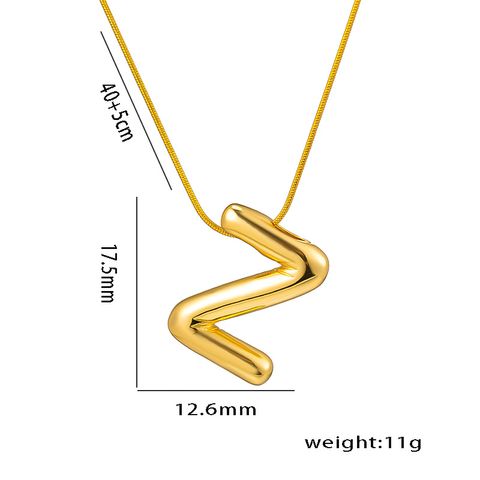 Titanium Steel Simple Style Letter Plating Pendant Necklace