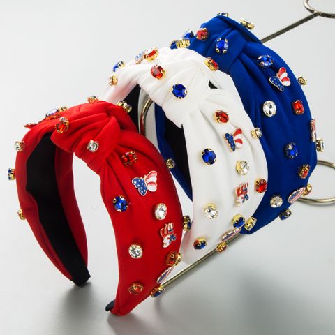 Women's Casual Classic Style Butterfly Alloy Cloth Inlay Rhinestones Hair Band