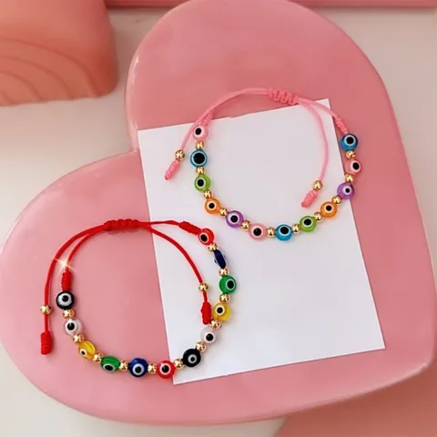 Estilo Clásico Ojo Del Diablo Resina Soga Con Cuentas Mujeres Pulsera