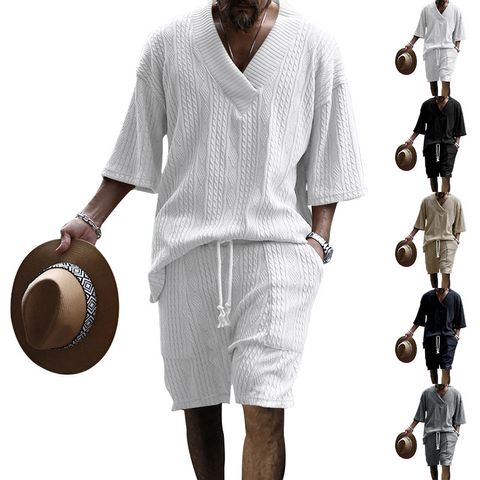 Men's Solid Color Shorts Sets Men's Clothing