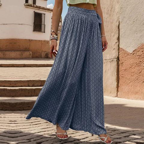 Women's Holiday Vacation Solid Color Ankle-Length Casual Pants
