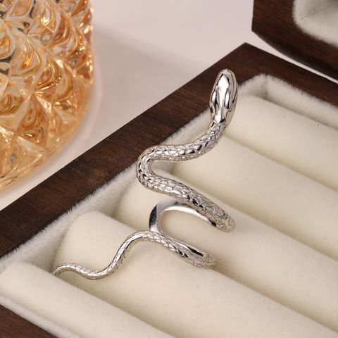 1 Piece IG Style Cool Style Snake Plating Sterling Silver White Gold Plated Ear Cuffs