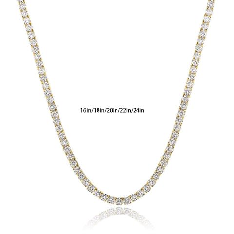 Sterling Silver 18K Gold Plated Casual Elegant Plating Inlay Solid Color Zircon Long Necklace